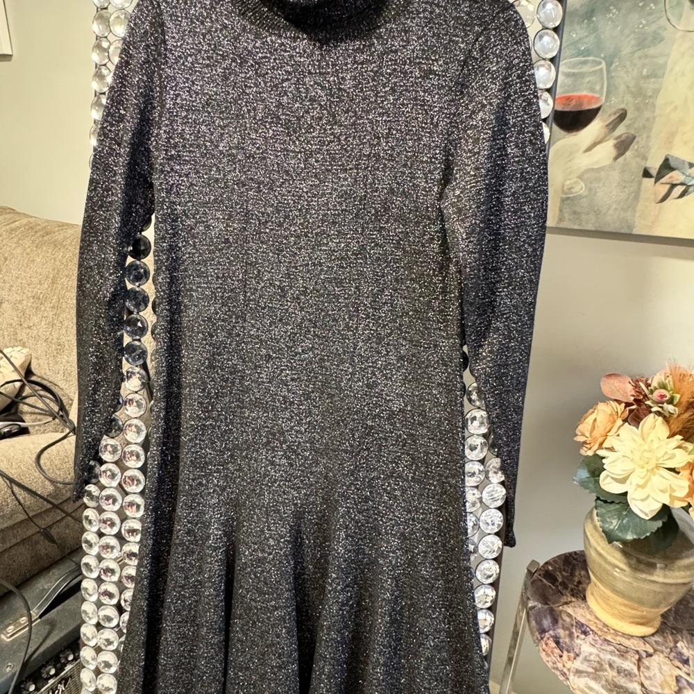 Calvin Klein Shimmering Black Long Sleeve Dress